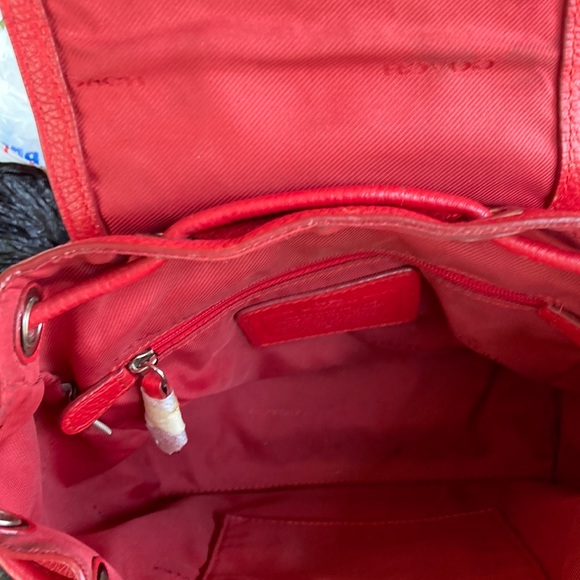 Coach Red Mini Turnlock Rucksack - Picture 12 of 14